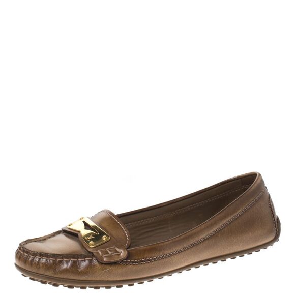 Louis Vuitton Brown Leather Penny Loafers Size 38 - Picture 1 of 4